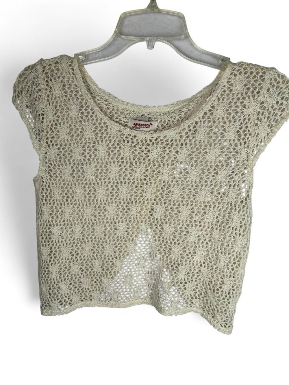 Arizona Jean Co. Crochet Knit Crop Top - Cream